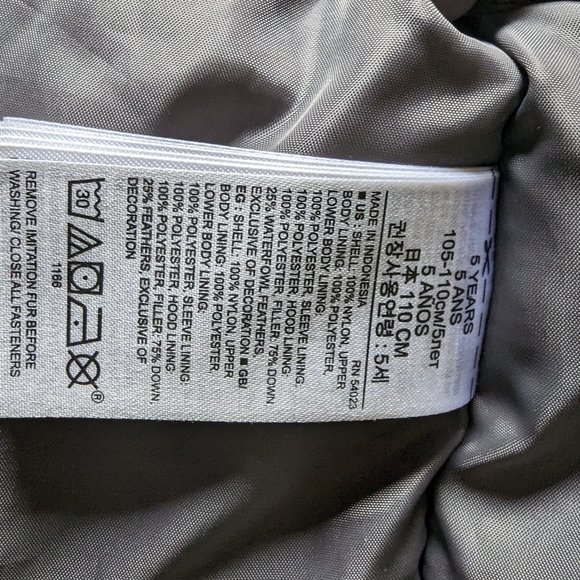 Baby Gap hooded parka in army green - size 5 year - Picture 3 of 4